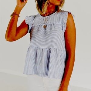 Blu Pepper seersucker top